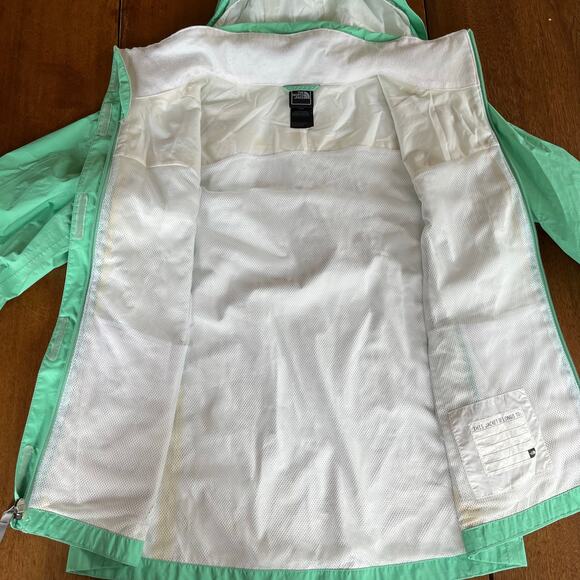 The North Face Girls Resolve Hooded Rain Jacket Mint Green Zip Sz XL (18) Spring - Picture 7 of 16